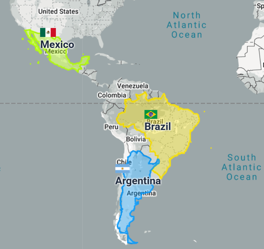 We need to understand these three powerhouses better: 
Argentina, Brazil, and Mexico

In the post I quoted, the focus was on the agricultural strengths of Argentina and Brazil.
In this post, I will focus on the most compelling aspects of three of the largest economies in the