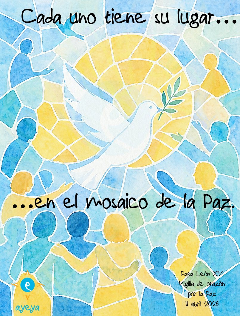 espacioayeya's tweet image. MOSAICO PARA LA PAZ

'Cada uno tiene su lugar en el mosaico de la Paz'
(Papa León XIV; Vigilia de oración por la paz. 11 abril 2026)

#popeleo #peace #hope #papaleon #oracionporlapaz #ayeya #espacioayeya #quotes #visualstorytelling #rezandovoy #pascua