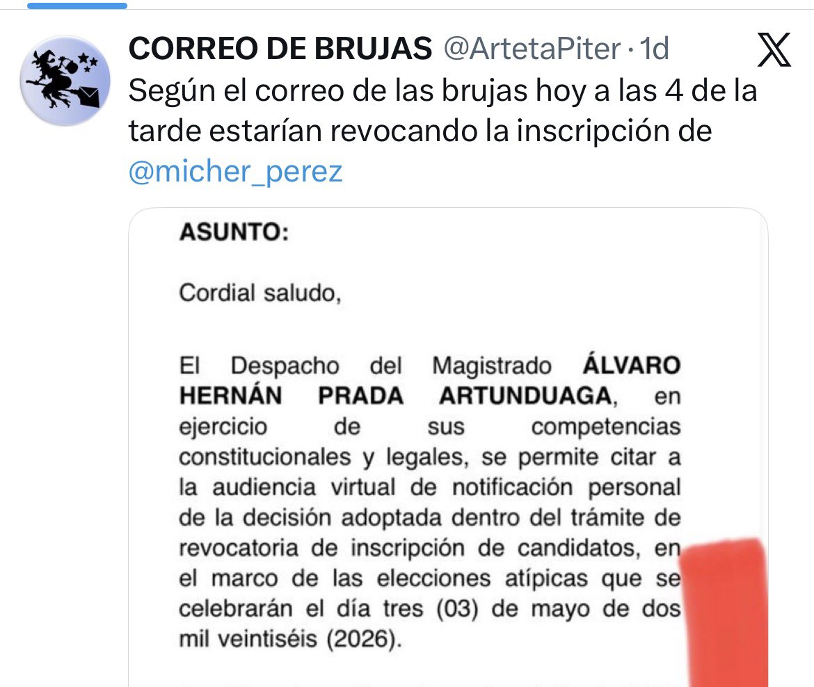 pedroartet900's tweet photo. La bruja poco se equivoca. La canté hace solo 24 horas.
Cayó MICHER…!!! https://t.co/YqAj1t3ENx