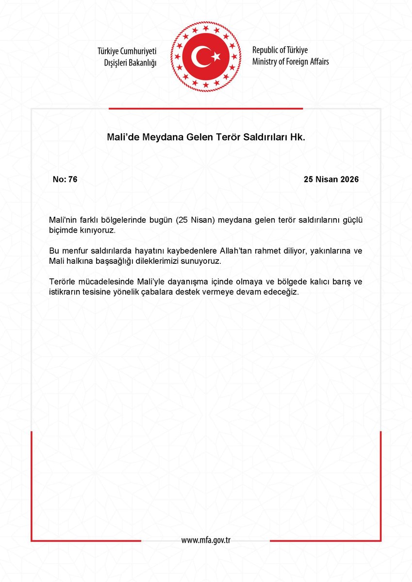T.C. Dışişleri Bakanlığı tweet media