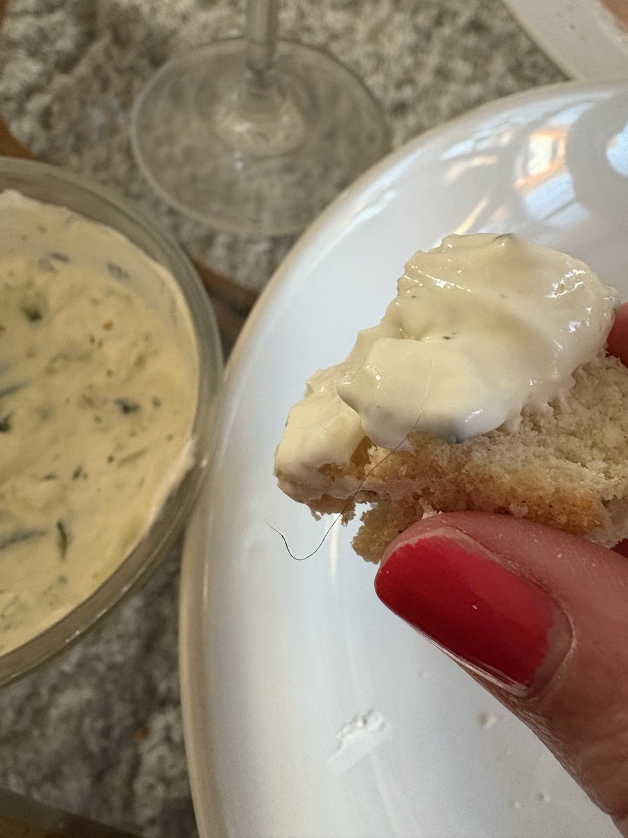 reallyreeby's tweet image. @sainsburys What is this hair that I’ve just found in your Tzatziki???? 🤢

#sainsburys #environmentalhealth #foodhygiene #summer