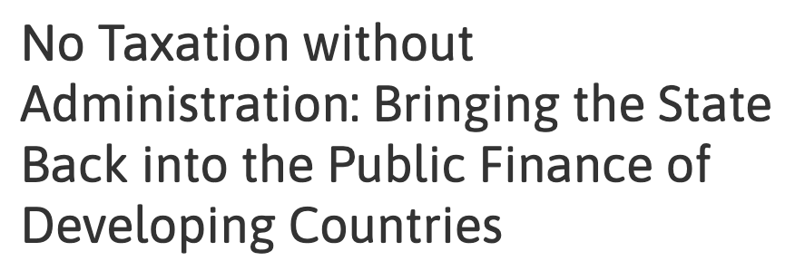 SloanSpeck's tweet image. Third-party information is the long-run answer, not the near-term one.

Jensen (Harvard) and Weigel (Berkeley) put organizational design, personnel, and legitimacy at the core of tax capacity in developing countries.

TaxProf Blog: bit.ly/42tiQ8h

#tax #taxlaw #taxpolicy