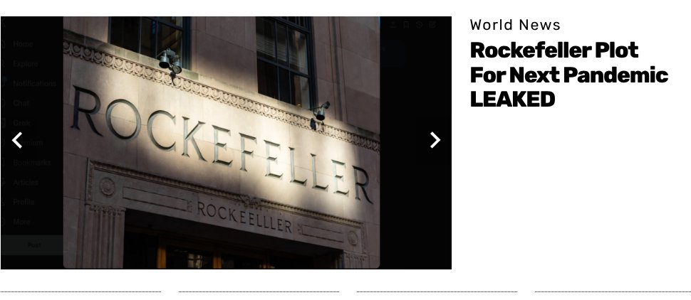 HowleyReporter's tweet photo. The Rockefeller Plan For The Next Pandemic just hit Infowars. My article is linked in the replies below https://t.co/ObUZS58kiN