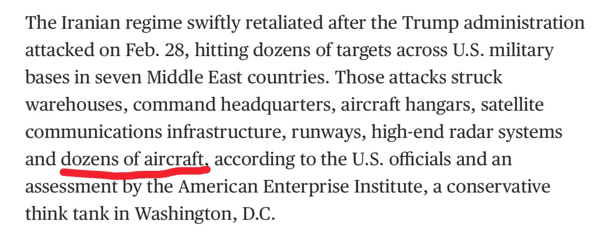 تازه معلوم شده ایران «ده‌ها هواپیما» رو در پای‌گاه‌های آمریکا زده.