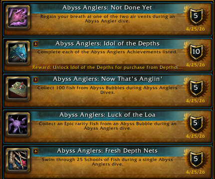 HammerRazor's tweet image. 40 Abyss Anglers achievements down, 1 more to go... lol did this in 1 sitting. part 1, part 2 in comments @Blizzard_ANZ  #warcraft #worldofwarcraft #midnight