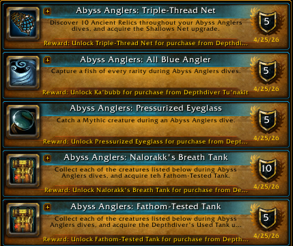 HammerRazor's tweet image. 40 Abyss Anglers achievements down, 1 more to go... lol did this in 1 sitting. part 1, part 2 in comments @Blizzard_ANZ  #warcraft #worldofwarcraft #midnight
