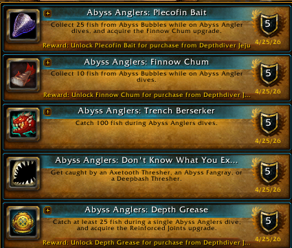 HammerRazor's tweet image. 40 Abyss Anglers achievements down, 1 more to go... lol did this in 1 sitting. part 1, part 2 in comments @Blizzard_ANZ  #warcraft #worldofwarcraft #midnight