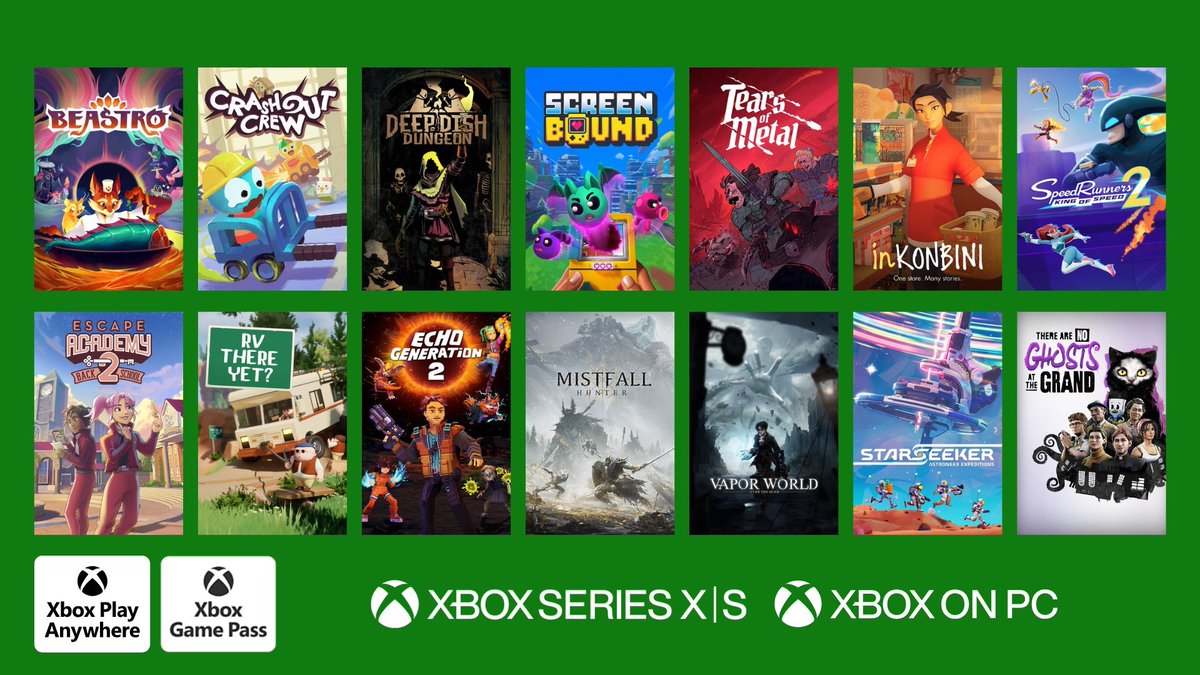 AnaAnsan3's tweet image. Game Pass indie greatness 😍💚

Xbox is the only platform that truly supports indie devs! 

All on Game Pass all support XPA.
#Xbox
#XboxGamePass 
#XboxPlayAnywhere