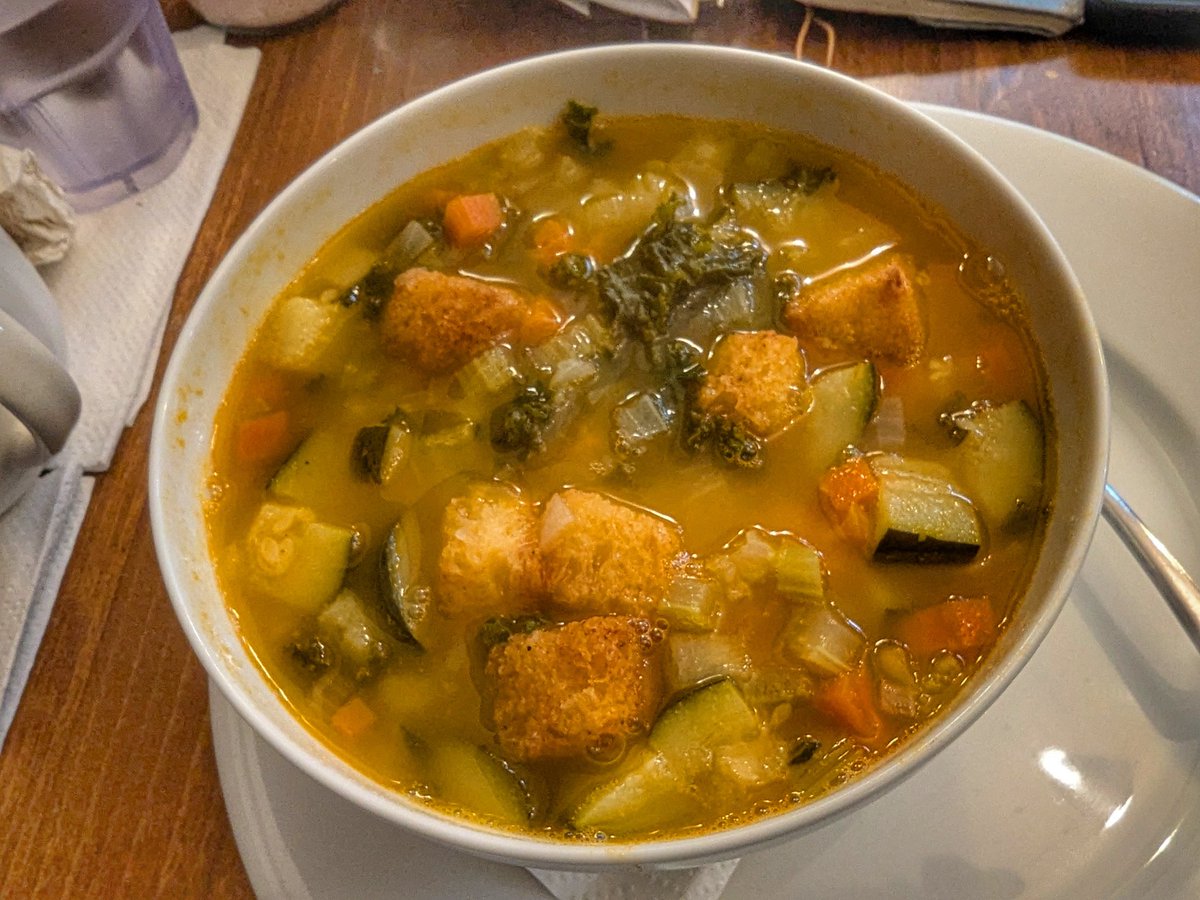 AstridDannersen's tweet photo. Today's walk. Pitstop on 🧊🌧️☔day! Hot vegetable soup 🍲😋 #Brooklyn #MuseCafe https://t.co/wFjKMlHOzk