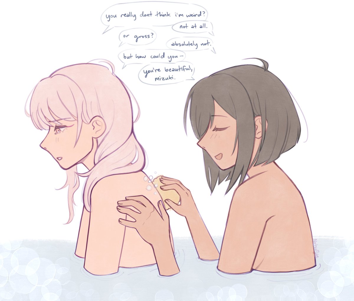 netsuijae's tweet image. i am very shy abt posting this pls dont throw tomatoes at me...
(from a tumblr request!!)
#prsk_FA #みずえな