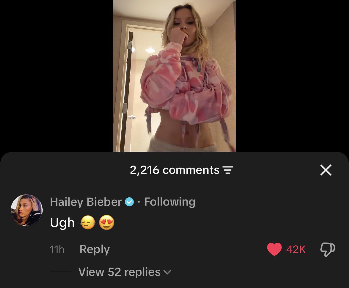 larssonrry's tweet photo. os fãs do justin xingando horrores a zara pelo comentário do coachella e hailey assim nos comentários do tik tok dela, nem amo https://t.co/u8OQqmIjB8