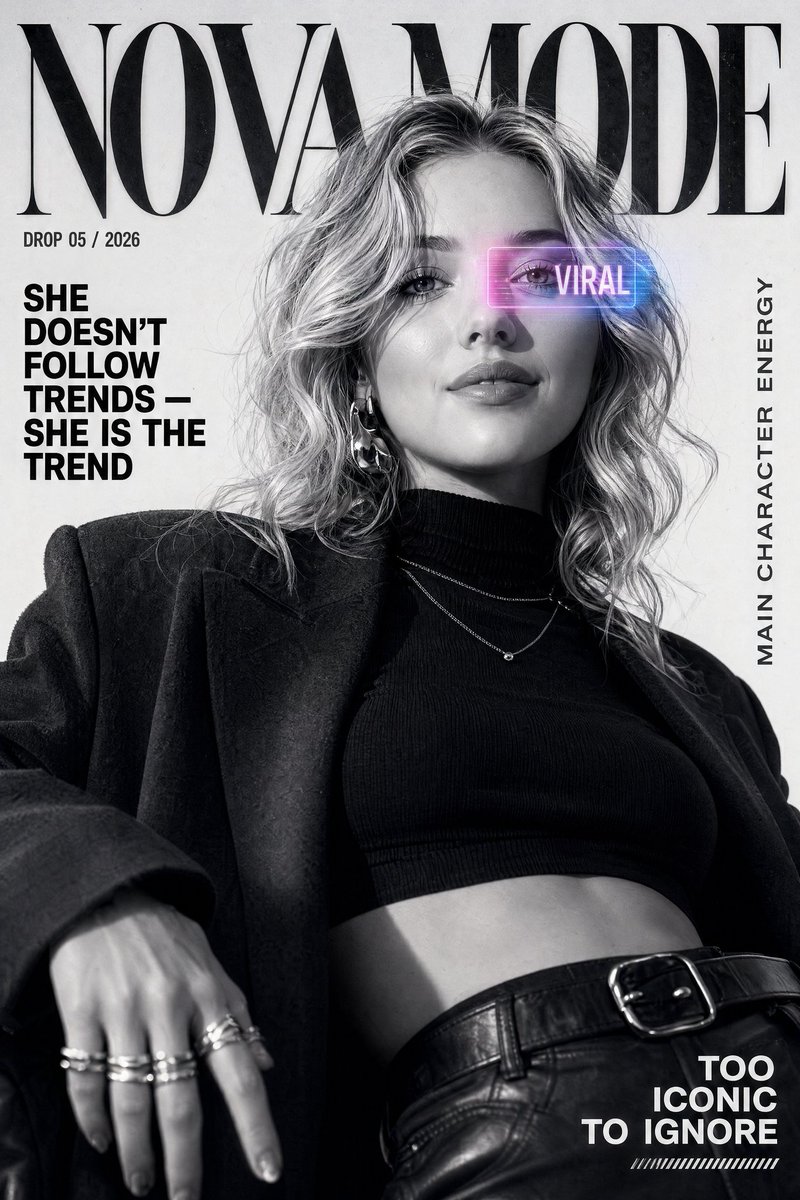 Gen Z Luxury Editorial in Bold Black and White - PromptGather image 1