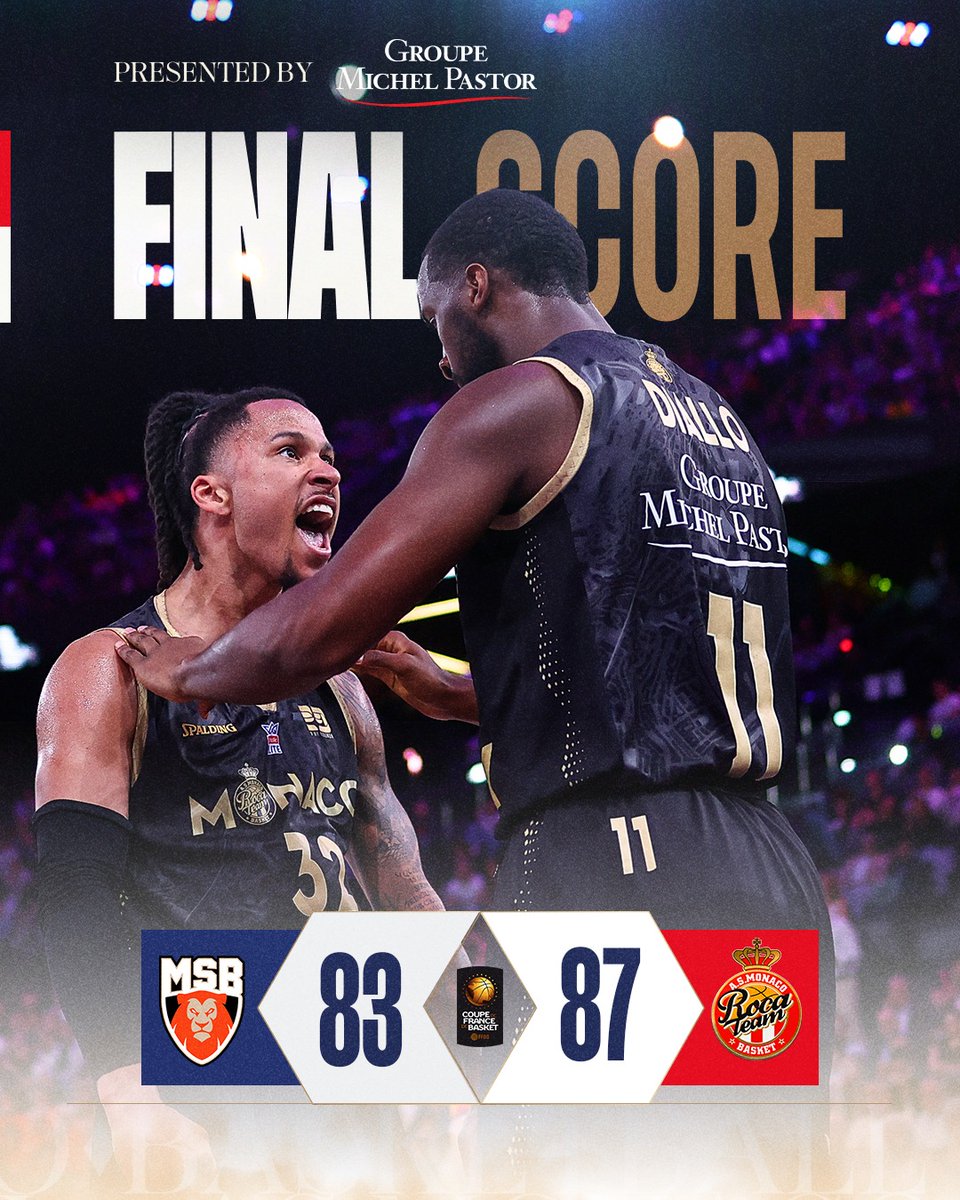 🗣 Voilaaaaaa 😤

👏 Victoire à Bercy 24h après la qualification en playoffs d'Euroleague, la Coupe de France est pour nous ! 🏆

#RocaTeam #DagheMunegu #CDFBasket