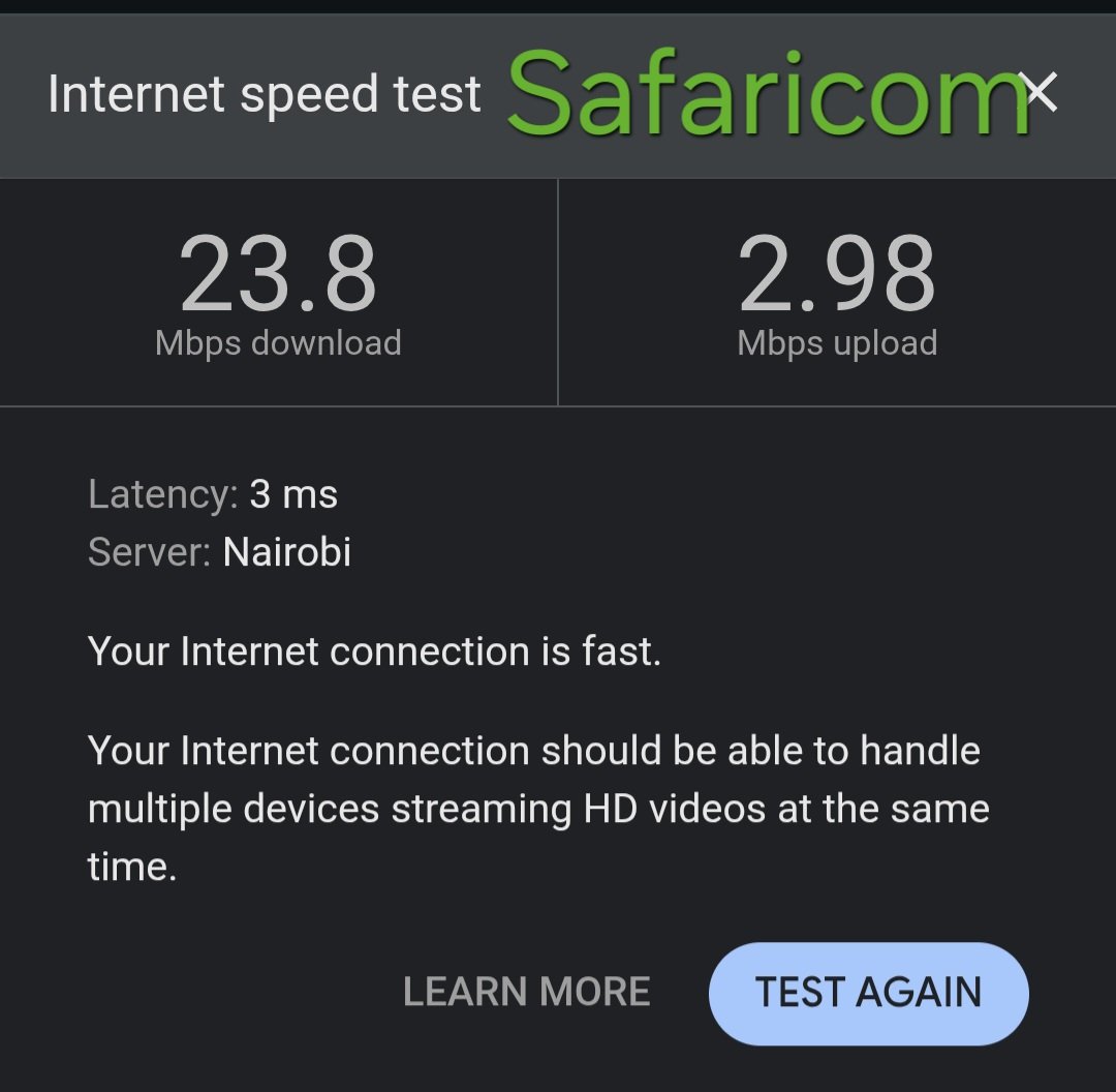 psymon2002's tweet photo. Internet speed test between @Safaricom_Care @SafaricomPLC and @AIRTEL_KE https://t.co/1s2gbrQo5G