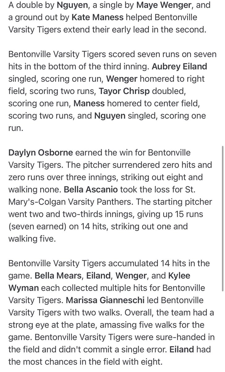 BHS Tiger Softball tweet media