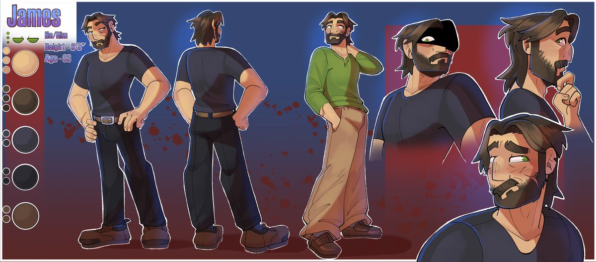 CopyrightedButt's tweet photo. Juuust finishing up some other sheets before I start with the winners, Here's Faith and James

#charactersheet #OC #digitalart #characterart https://t.co/77sUrKgOwy