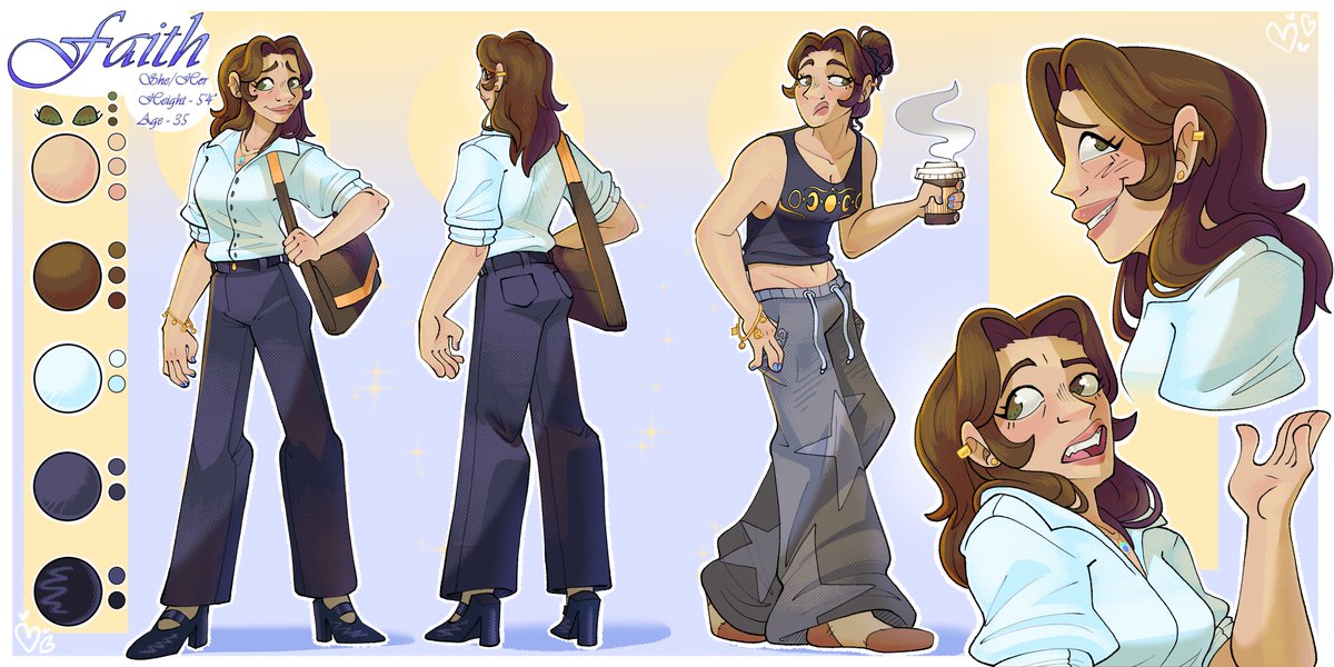 CopyrightedButt's tweet photo. Juuust finishing up some other sheets before I start with the winners, Here's Faith and James

#charactersheet #OC #digitalart #characterart https://t.co/77sUrKgOwy