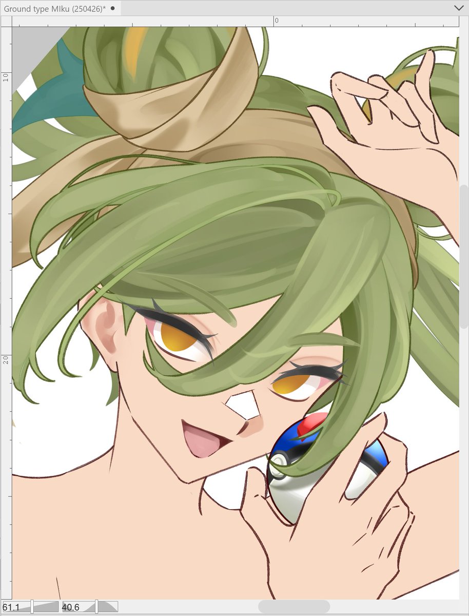 _meisaki_'s tweet photo. ground type! miku!!! wip! https://t.co/50hTXauY5I