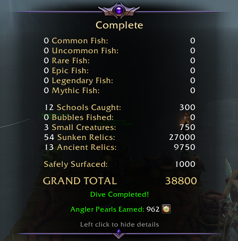 bhfior's tweet photo. Anyone able to get more than 962 Pearl in a single dive? I feel like this is a hard cap for certain items. #worldofwarcraft https://t.co/1jBOVuuzuq
