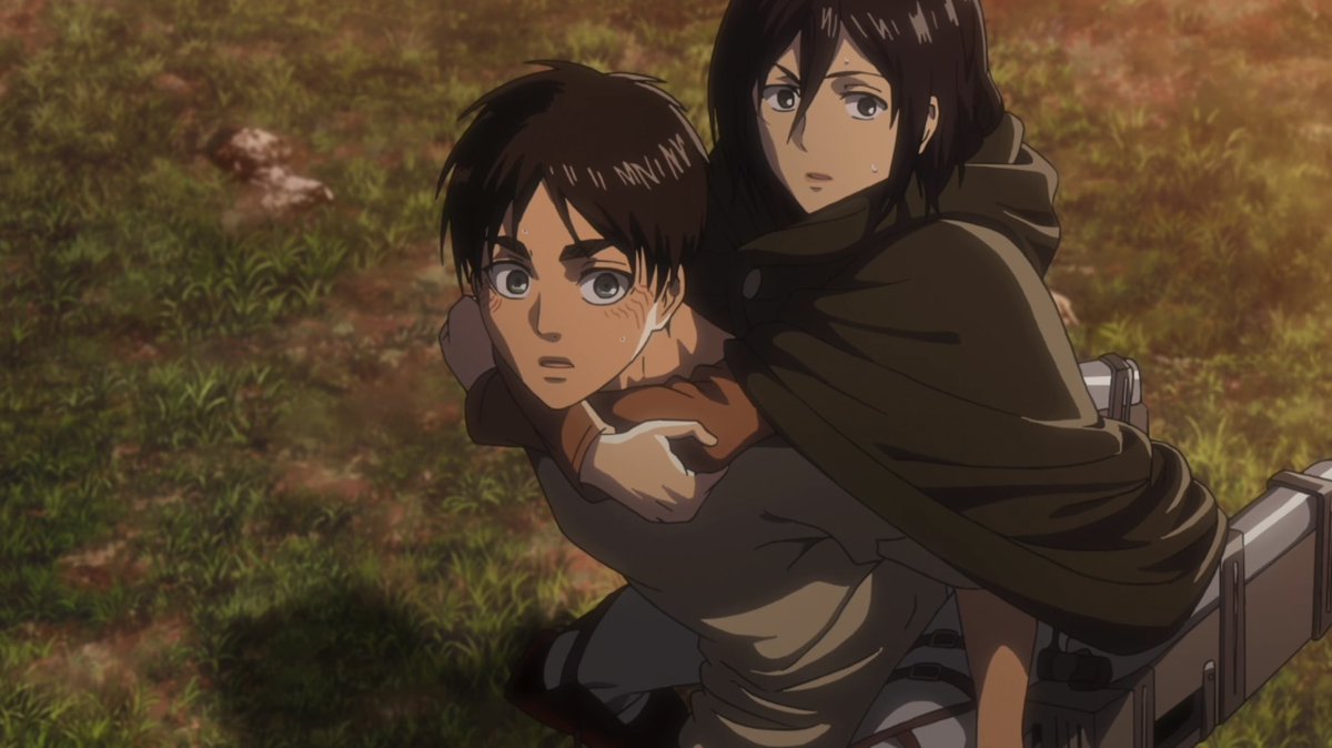 Mikasa getting a piggyback ride from Eren aweeeeeeeeeee 😭😭😭😭❤️‍🩹❤️‍🩹❤️‍🩹