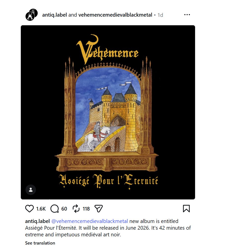 Thrilled to be getting new Véhémence this year