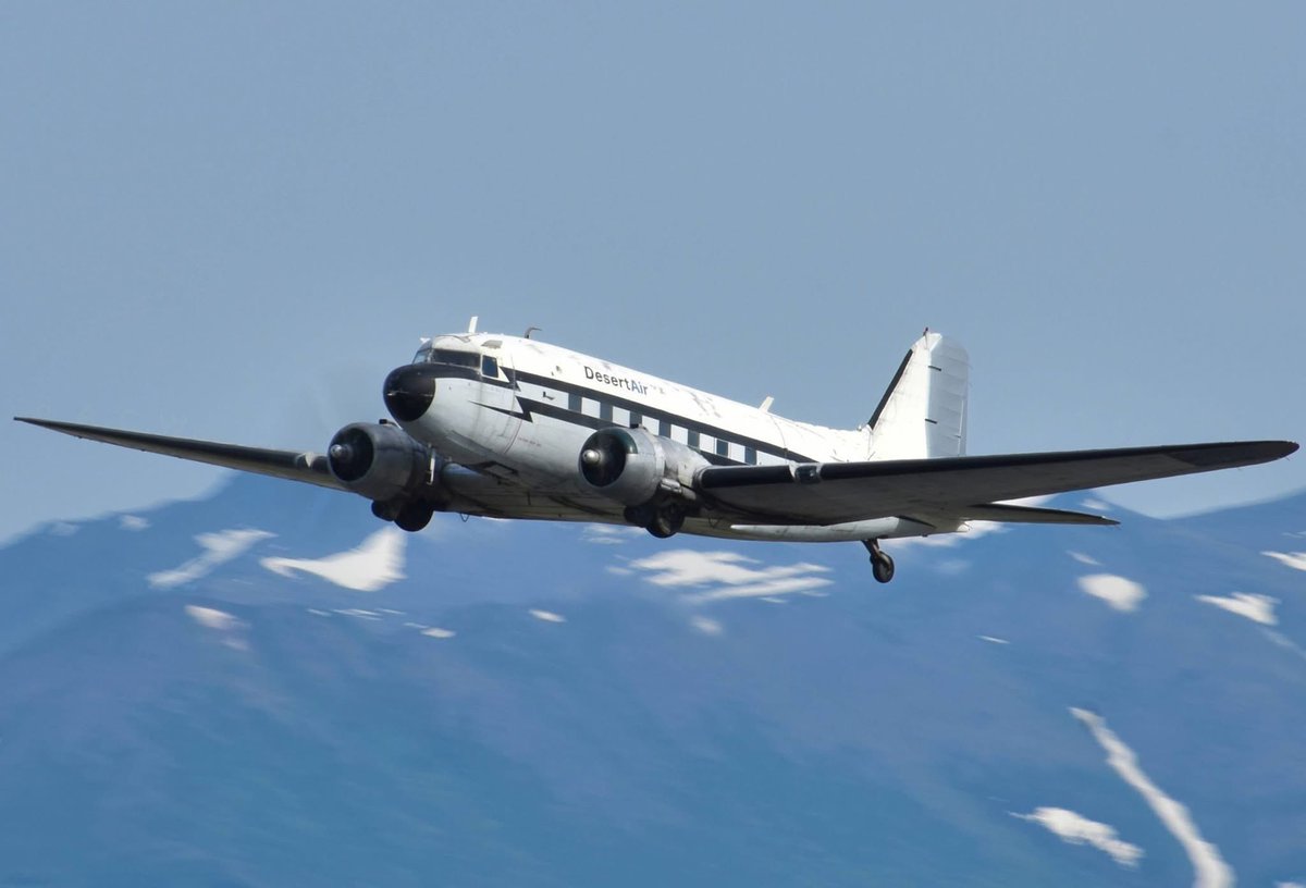 n194at's tweet image. Desert Air Transport
Douglas C-47A-20-DK (DC-3) N44587
ANC/PANC Anchorage Intl Airport
June 21, 2025
Photo credit Austin Casper Wood 
#AvGeek #Aviation #Airlines #AvGeeks #Douglas #C47 #DC3 #DesertAir #ANC #Anchorage @ANCairport 🇺🇸