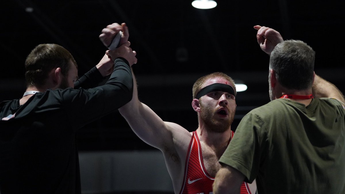HWC_wrestling's tweet image. Patrick Kennedy wins in the consolation semifinals 8-6 over Henckel (NLWC). 🐤💪🏻

Kennedy will face Muhamed McBryde (WVRTC) in the bronze medal bout 🥾🇺🇸🎲🏆🤼🥉