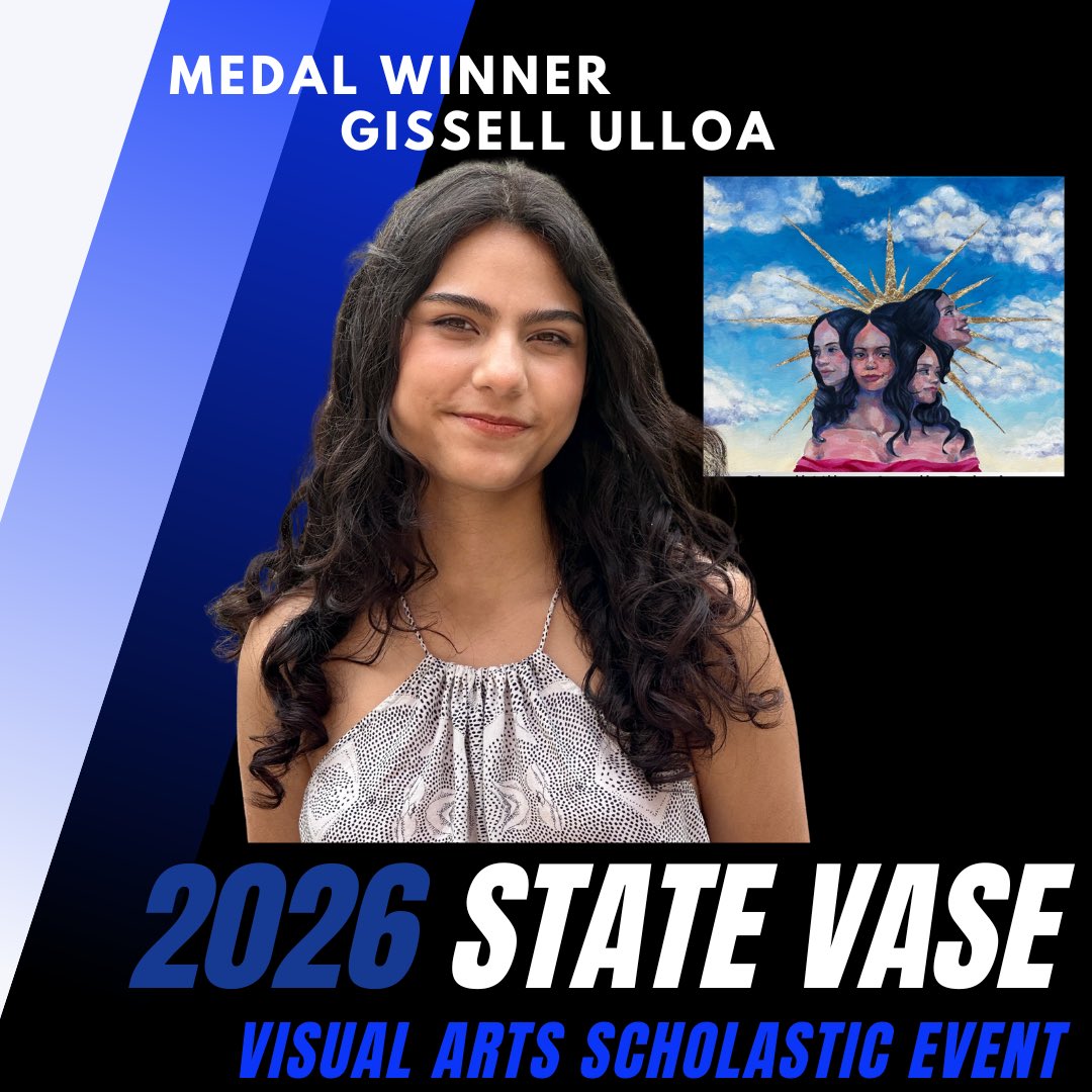 spARTanscreate's tweet photo. Congratulations Gissell! She is a medal winner at the State VASE event. Your vision, effort, and passion for art really stood out. We’re so proud of what you’ve achieved and excited to see where your talent takes you next! @CHSSpartans 
@BurlesonISD @BISD_FineArts @TXarted https://t.co/8nQkZiZOBD