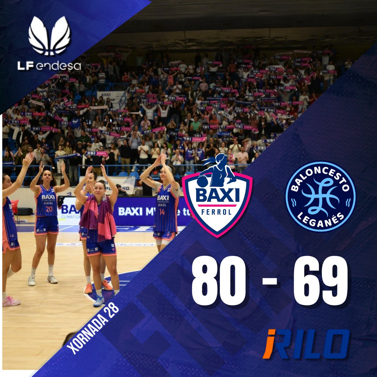 FINAAAAAAL NA MALATAAAA!!!!!! 🔥🔥🔥

🎯 Rematamos esta tempada cunha preciosa vitoria para a nosa afición  

#ImosBaxi
