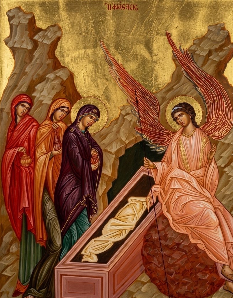the__Orthodox's tweet photo. الأحد الثالث للفصح: أحد حاملات الطيب

إنّ النّسوة الحاملاتِ الطّيب، لمّا انتصبنَ في دُلجةٍ عميقةٍ بإزاءِ ضريحِ المعطي الحياة، صادَفنَ ملاكاً جالساً على الحجر؛ فطفق يخاطبهنّ قائلاً: ما بالكنَّ تطلبنَ الحيّ مع الموتى؟ لماذا تندبنَ في البِلى المنزّهَ عن البِلى؟ اذهبن وبشّرن تلاميذه. https://t.co/IPtkiao48B
