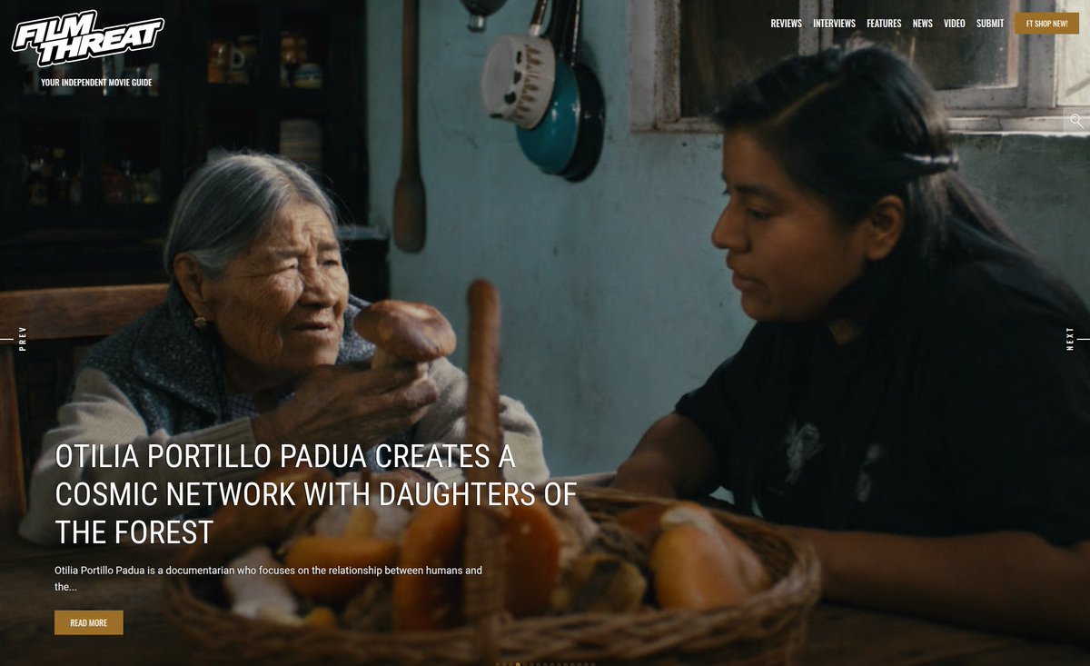 FilmThreat's tweet image. “…things that you try will fail, that is also part of the process…” Bobby LePire chats with Otilia Portillio Padua about creating a cosmic network with Daughters Of The Forest.
filmthreat.com/interviews/oti… #SupportIndieFilm #OtiliaPortilloPadua #Documentary #DaughtersOfTheForest