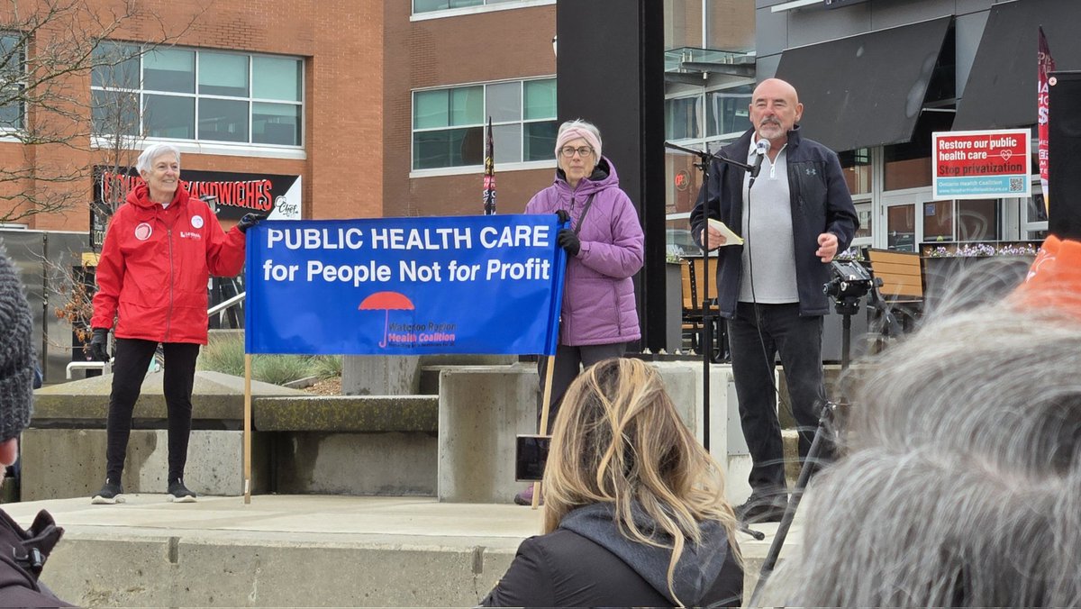CFifeKW's tweet image. Protecting Ontario's healthcare is a non-partisan issue &amp;amp; our community came together today to show the govt that we will fight privatization. Thanks to the WR Health Coalition for organizing this rally &amp;amp; @MaritStiles for her passionate call to action. #onpoli