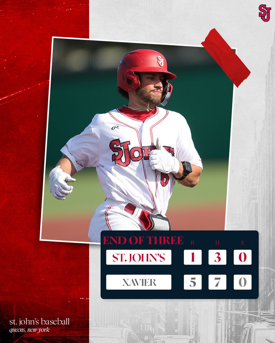 StJohnsBaseball's tweet image. End of three. 

#RedStorm