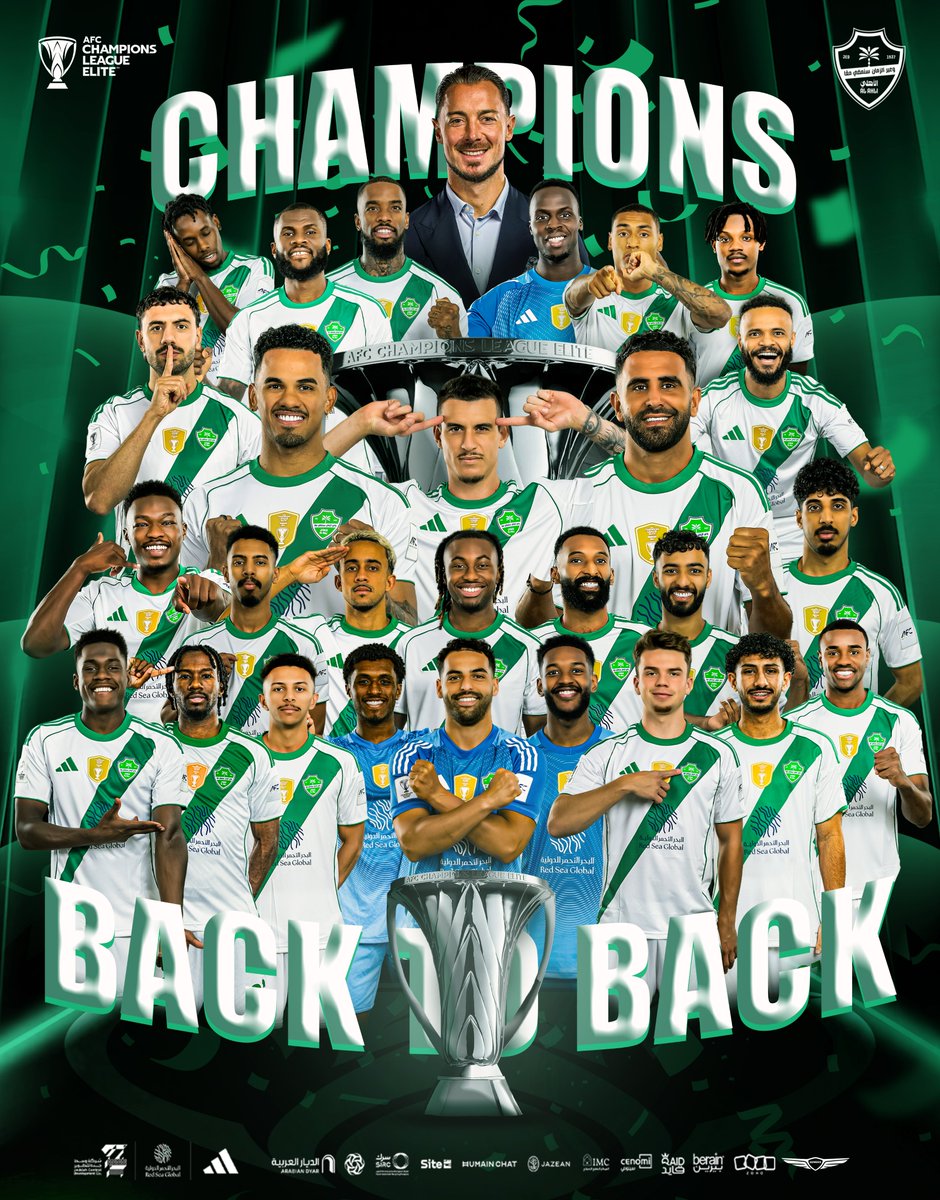 BACK-TO-BACK ASIAN KINGS! 👑👑 

The Continent remains GREEN 🌍💚

#AlAhli | #ACLElite | #LetsGoWithAlAhli