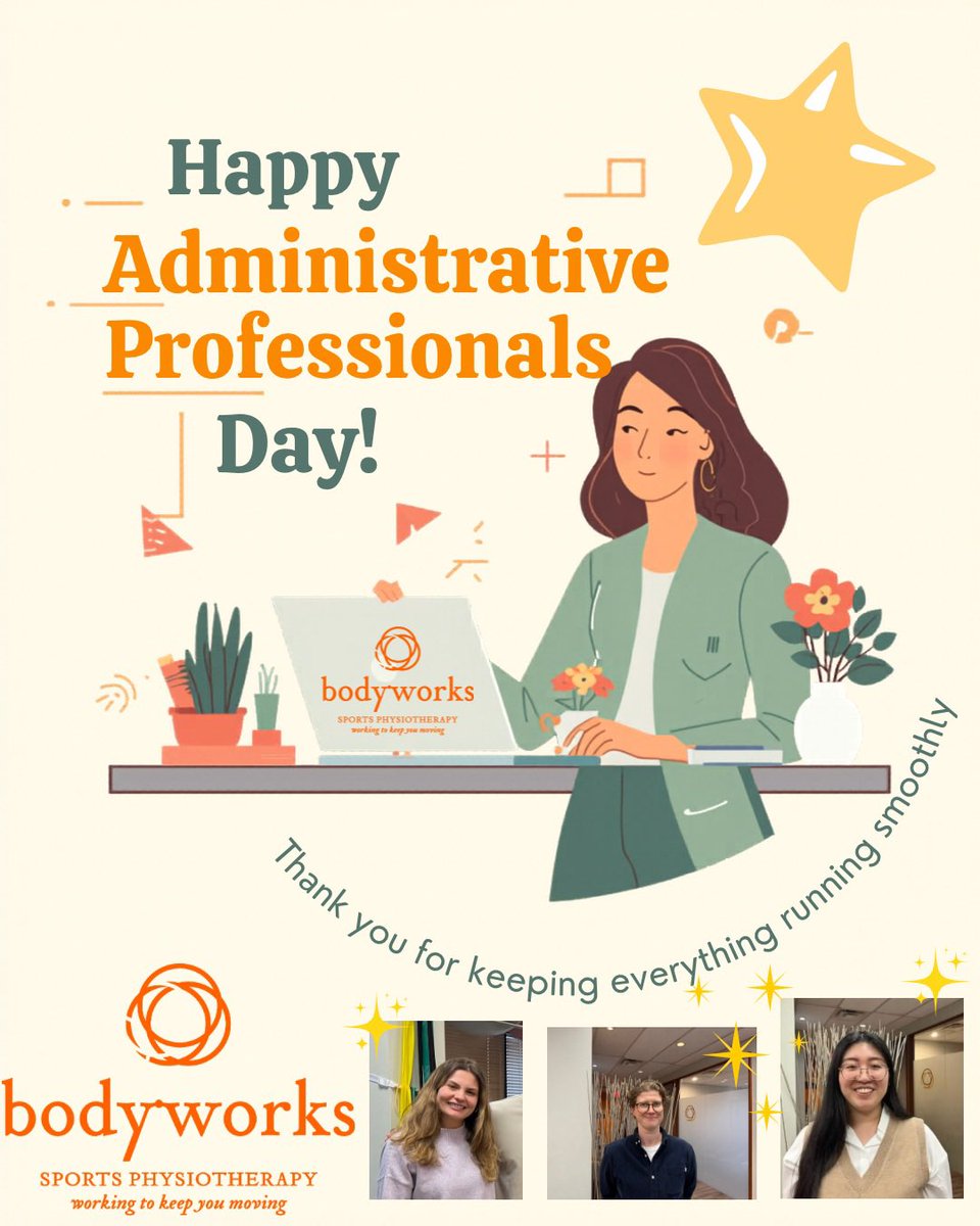 BodyWrksPhysio's tweet photo. Happy administrative professionals week this past week! We have an awesome team in our clinic and we are so proud of their hard work &amp; Dedication to patient care and managing all of the day-to-day processes in the clinic. 🙏 thank you! 🧡 You are greatly appreciated! https://t.co/AFdEiiNyv9