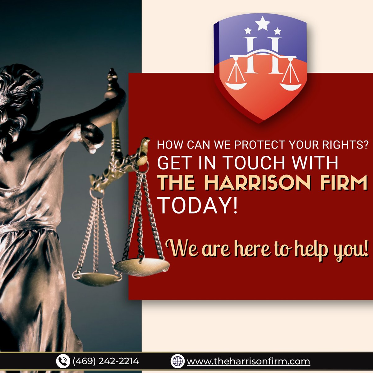 harrison_firm's tweet image. Reach out today to The Harrison Firm at (469) 242-2214 or info@theharrisonfirm.com or visit our website at theharrisonfirm.com.