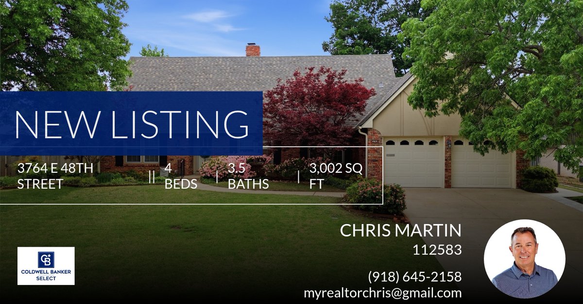 RealtorChris's tweet photo. 📍 New Listing 📍 Take a look at this fantastic new property that just hit the market located at 3764 E 48th Street in Tulsa. Reach out here or at (918) 645-2158 for more information!

Listed by Kimberly Brewer

Chris Martin 
 
Okl... https://t.co/WbLHsxL3Ow https://t.co/6ThESYufa9