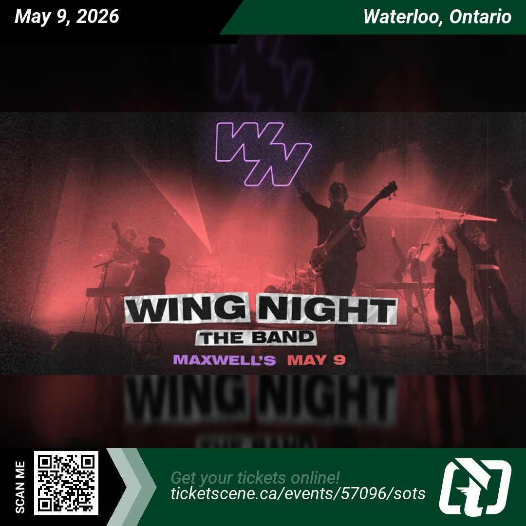 Ticketscene's tweet image. @maxwellsmusic proudly presents the return of Wing Night (The Band) on Saturday, May 9, 2026 at 8:00 pm
Get your tickets online ticketscene.ca/events/57096/s…

#waterloo #waterlooevents #ticketscene #concert #concerttickets