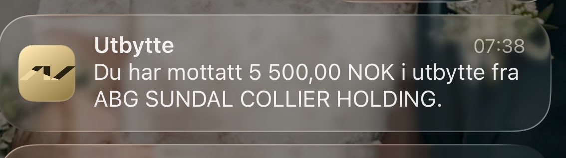 Huuse_Holding's tweet image. Med dagens utbytte har jeg nå fått tilbake 128,7% av investeringen i ABG 🤩 

Bare så synd jeg ikke handlet flere aksjer i 2019 men den gangen hadde jeg akkurat startet med aksjer og hadde heller ikke mer kapital 🤷‍♂️

#utbytte 
#fintwit