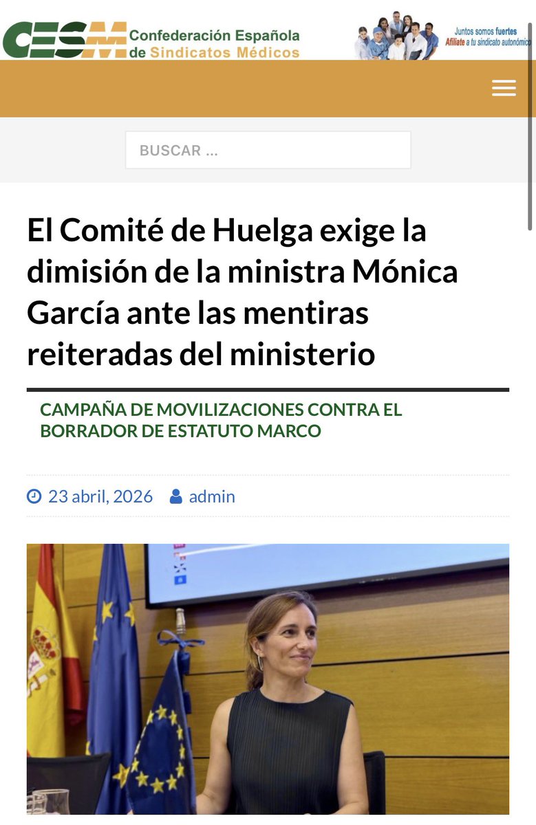 Gracias <a href="/Monica_Garcia_G/">Mónica García</a>.
Por fin te vas de <a href="/sanidadgob/">Ministerio de Sanidad</a> . 
Solo te pido una cosa más: no esperes a las elecciones de Madrid, vete ya (y no vuelvas)