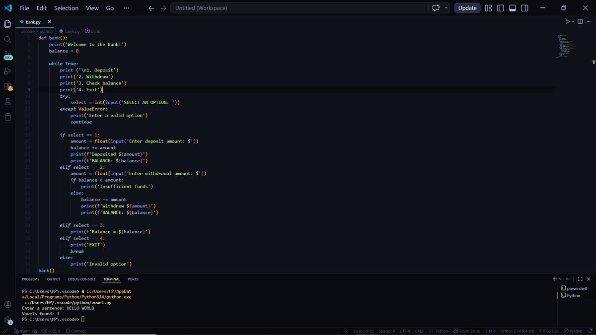 Tech_geek001's tweet image. Day 10 of my 30-days data engineering journey! 🚀 Today, I dove deep into Python loops and built 5 mini projects (thanks to Claude AI’s recs). Feeling so accomplished! On to day 11! 
#DataEngineering #Python #GrowthJourney