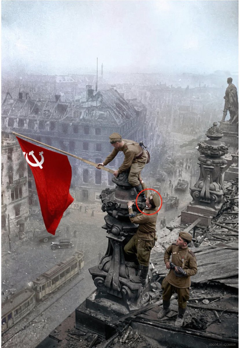 This is Abdulkhalim Ismailov, a Muslim man from Dagestan and a Hero of the Soviet Union. He served as a private in the 756th Rifle Regiment, 150th Rifle Division “Idritskaya,” 79th Rifle Corps, 3rd Shock Army, 1st Belorussian Front, under the command of Marshal of the Soviet