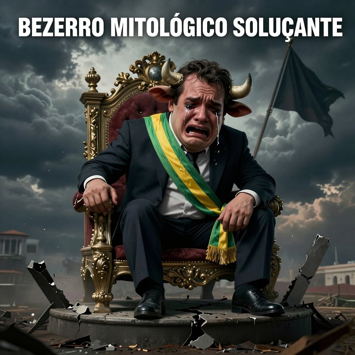 Peguem a referência:

O bezerro mitológico soluçante. 😂😂😂