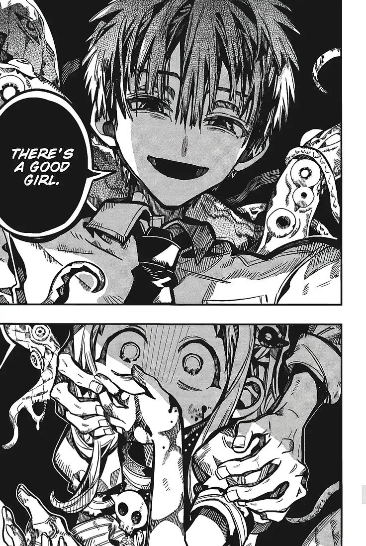 elgatoxdd1's tweet image. El hecho de que yashiro vea como la persona que siempre la protegió y amo ahora es el causante de la muerte de sus amigos hace más perturbador este panel D: 
#tbhk #jbhk #hananene