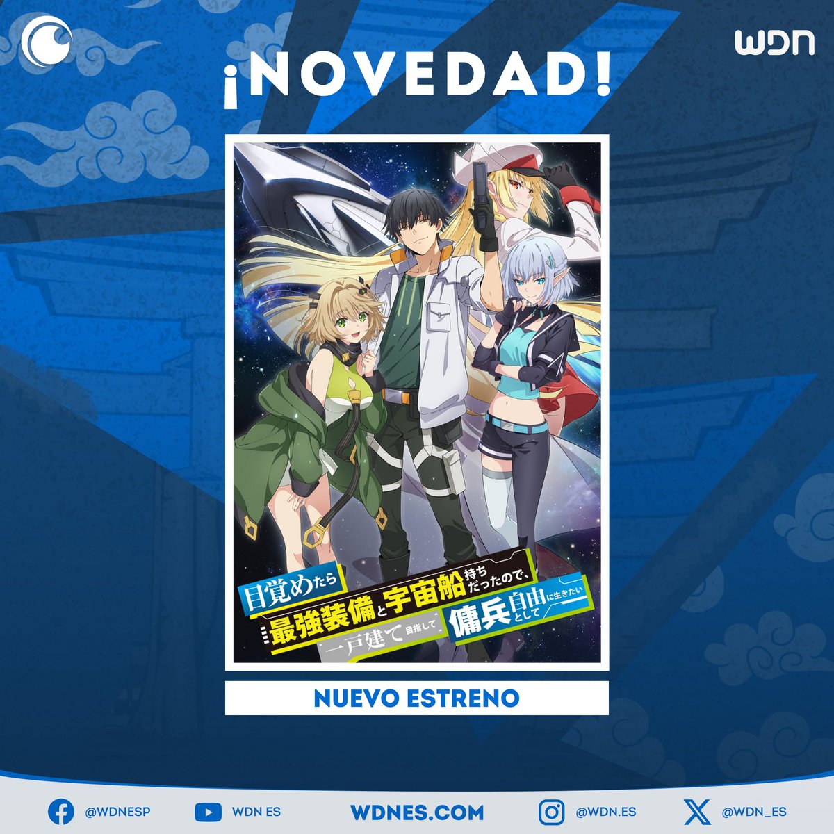 WDN_Topic's tweet image. 📺 | Anime
El anime "Reborn as a Space Mercenary: I Woke Up Piloting the Strongest Starship!" llega en octubre a Crunchyroll. #Anime #Crunchyroll #CCXPMX2026