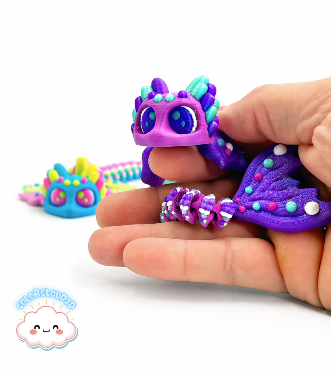 ColorCloud3D's tweet image. The Bubblefin Dragon is 🔥 trending on @Cults3D 

It is an adorable blend of Mermaid and Axolotl, so it has been dubbed a Mermaidlotl! 

Come check it out over on Cults3D
cults3d.com/:4320451

#3dprinting #bambulabs #snapmaker
