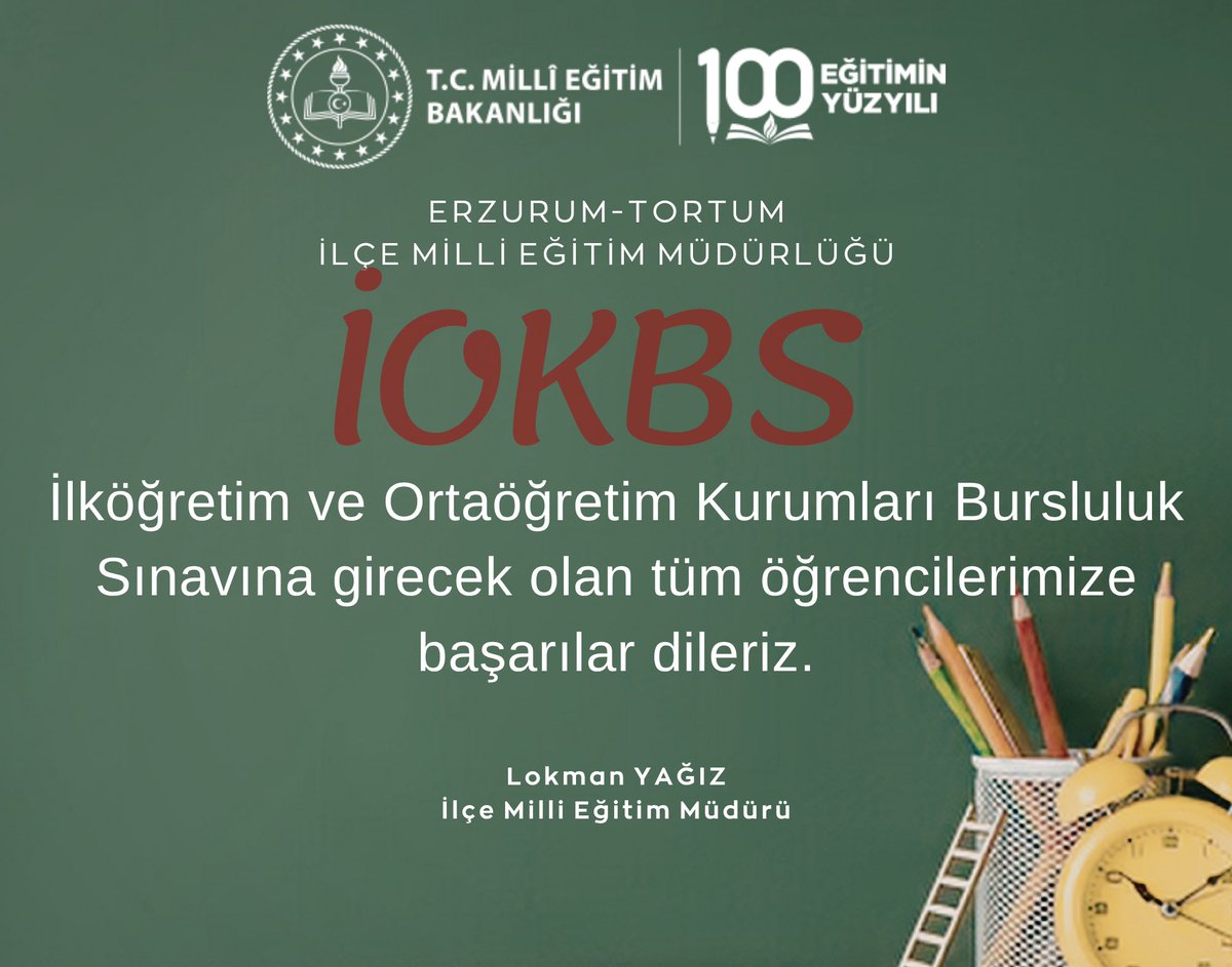 MemTortum's tweet photo. İlköğretim ve Ortaöğretim Kurumları Bursluluk Sınavına girecek olan tüm öğrencilerimize başarılar dileriz. https://t.co/SJKnjd52Vl