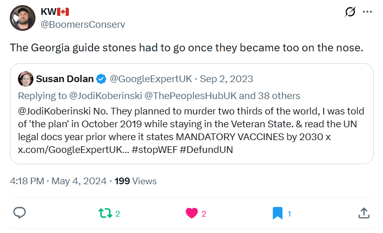 GoogleExpertUK's tweet image. The Georgia guide stones had to go once they became too on the nose.
- KW 🇨🇦@BoomersConserv
x.com/GoogleExpertUK…
#socent✝️#media