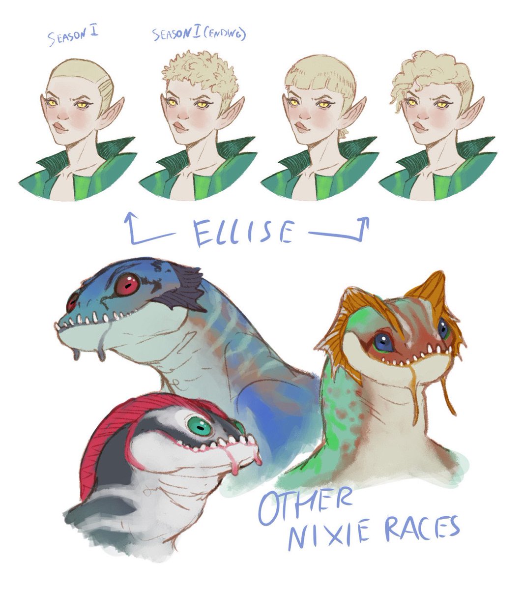 roojoeus's tweet image. Nixies giant terrestrial gobies from #Oominor I think Oominor needs more #Dinosaur and #Bird races though…