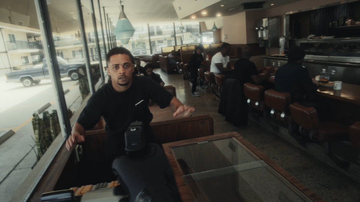 Kurrco's tweet photo. Vince Staples’ new “Blackberry Marmalade” video, co-directed with Bradley J. Calder, is shot entirely from the POV of a mass shooter.

The video shows the shooter getting into a scuffle with Vince before opening fire on him, shooting up a diner, and then taking his own life.

The video ends with a Martin Luther King Jr. quote:

“So the question is not whether we will be extremists, but what kind of extremists we will be.”